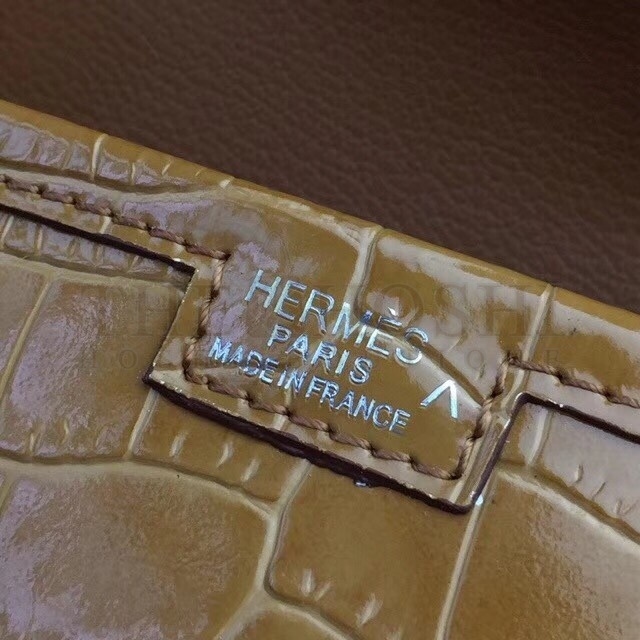 H**me5 Jige Elan 29 Clutch In Camarel Crocodile Leather Master Quality