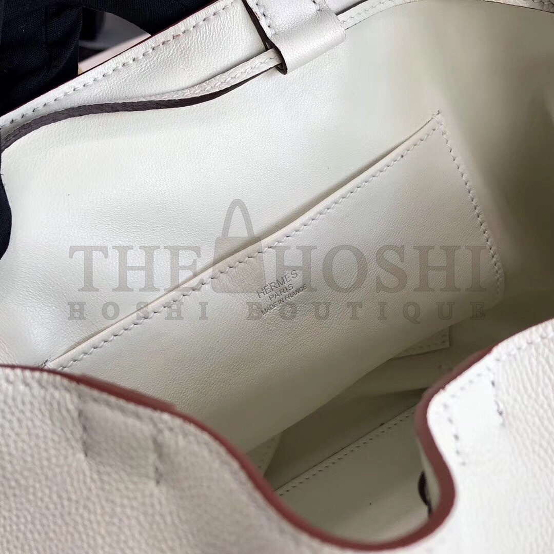 H**me5 Licol 17cm Bag In White Evercolor Calfskin Master Quality