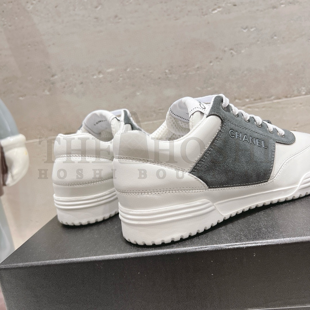 Ch**el WHITE AND GREY SNEAKERS Master Quality