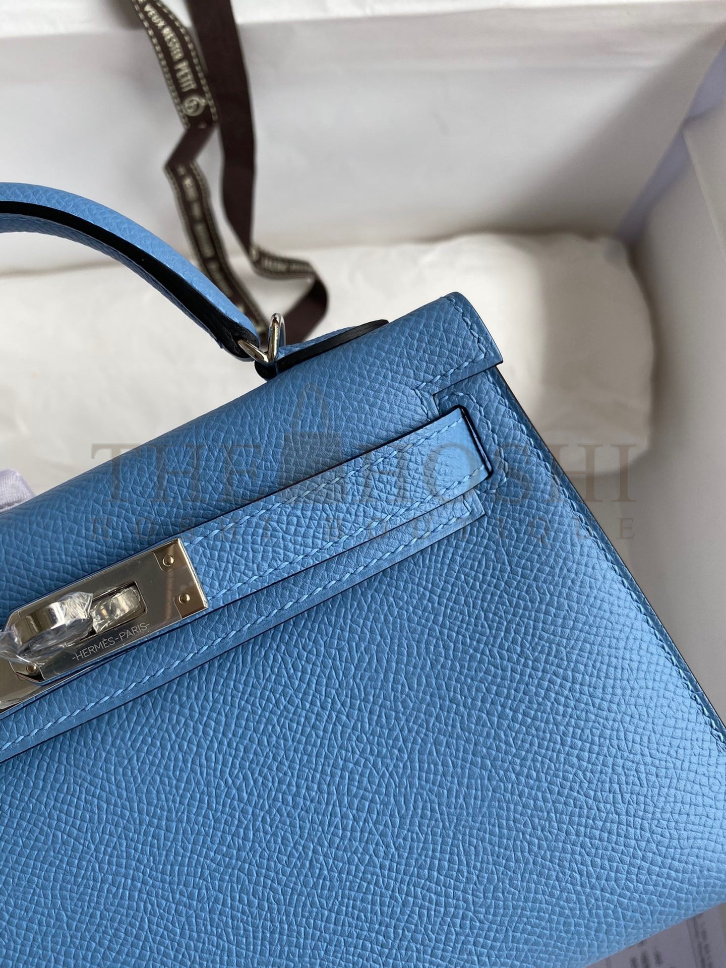 H**me5 Kelly Mini II Sellier Handmade Bag In Blue Paradise Epsom Calfskin Master Quality