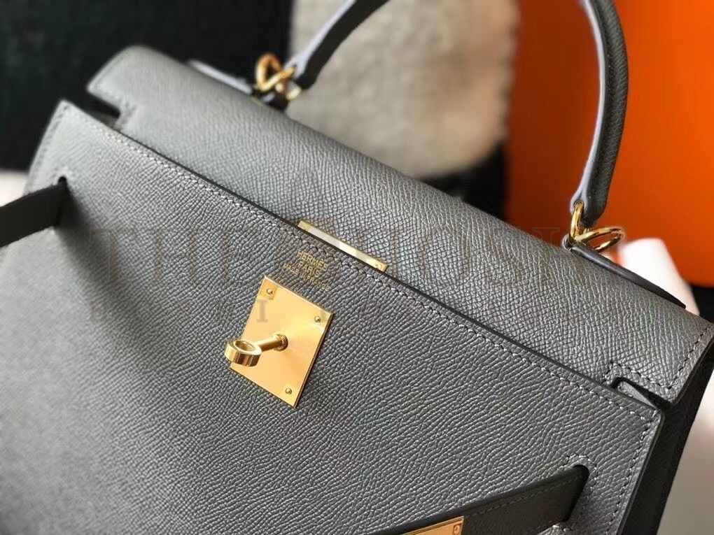 H**me5 Ardoise Epsom Kelly 25cm Sellier Bag GHW Master Quality