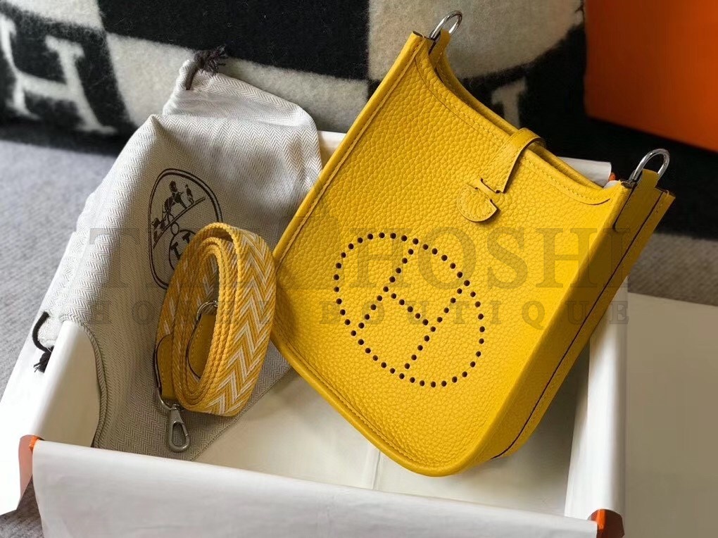 H**me5 Evelyne III TPM Bag In Yellow Clemence Leather Master Quality