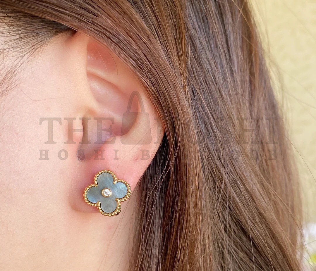 V*n Cl**f & Arpels Clover Earrings with D1am0nds, Vintage Alhambra earrings Master Quality