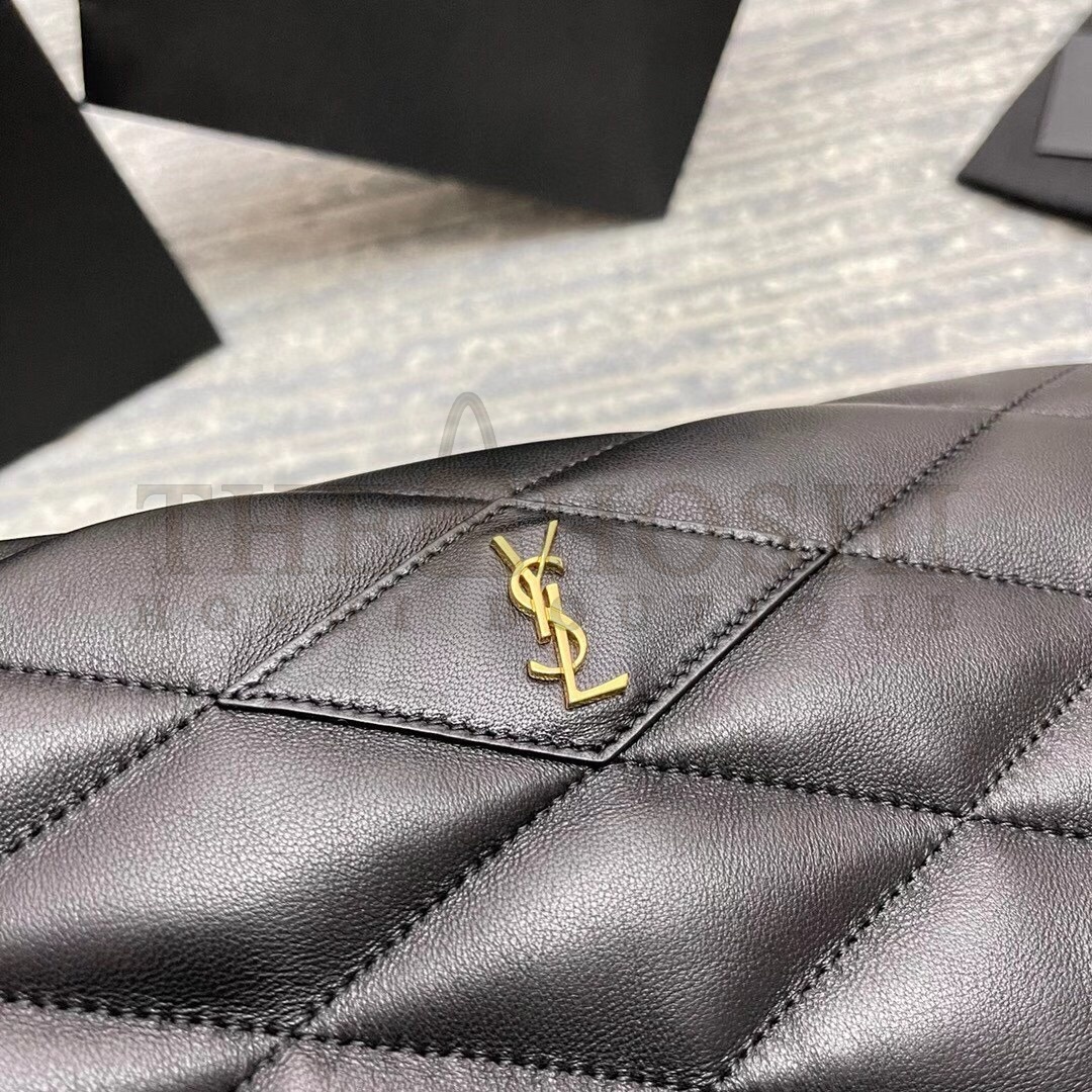 Sa1nt Lau*nt Sade Puffer Envelope Clutch In Black Lambskin Master Quality