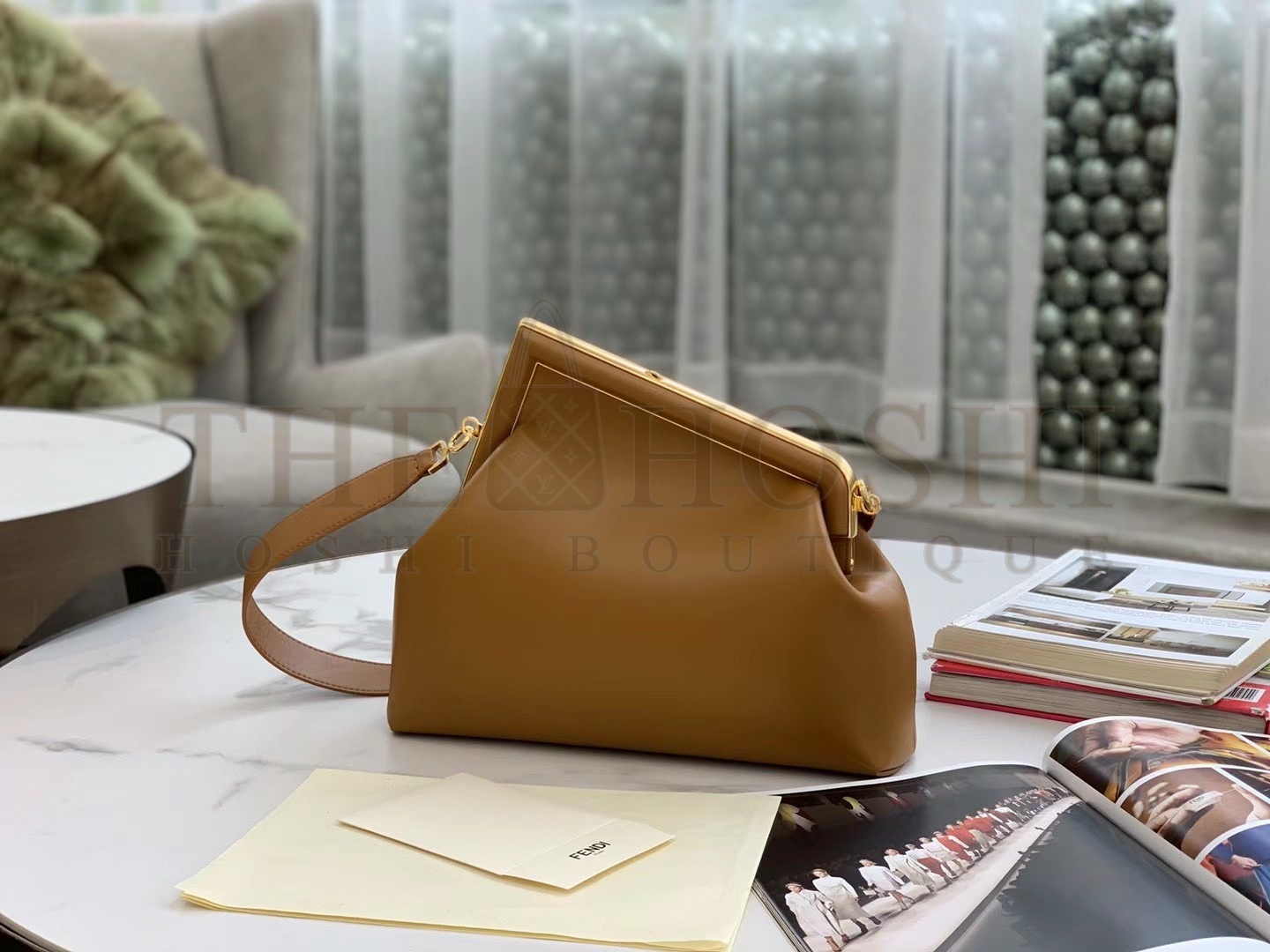 F**di First Medium Bag In Brown Nappa Leather Master Quality