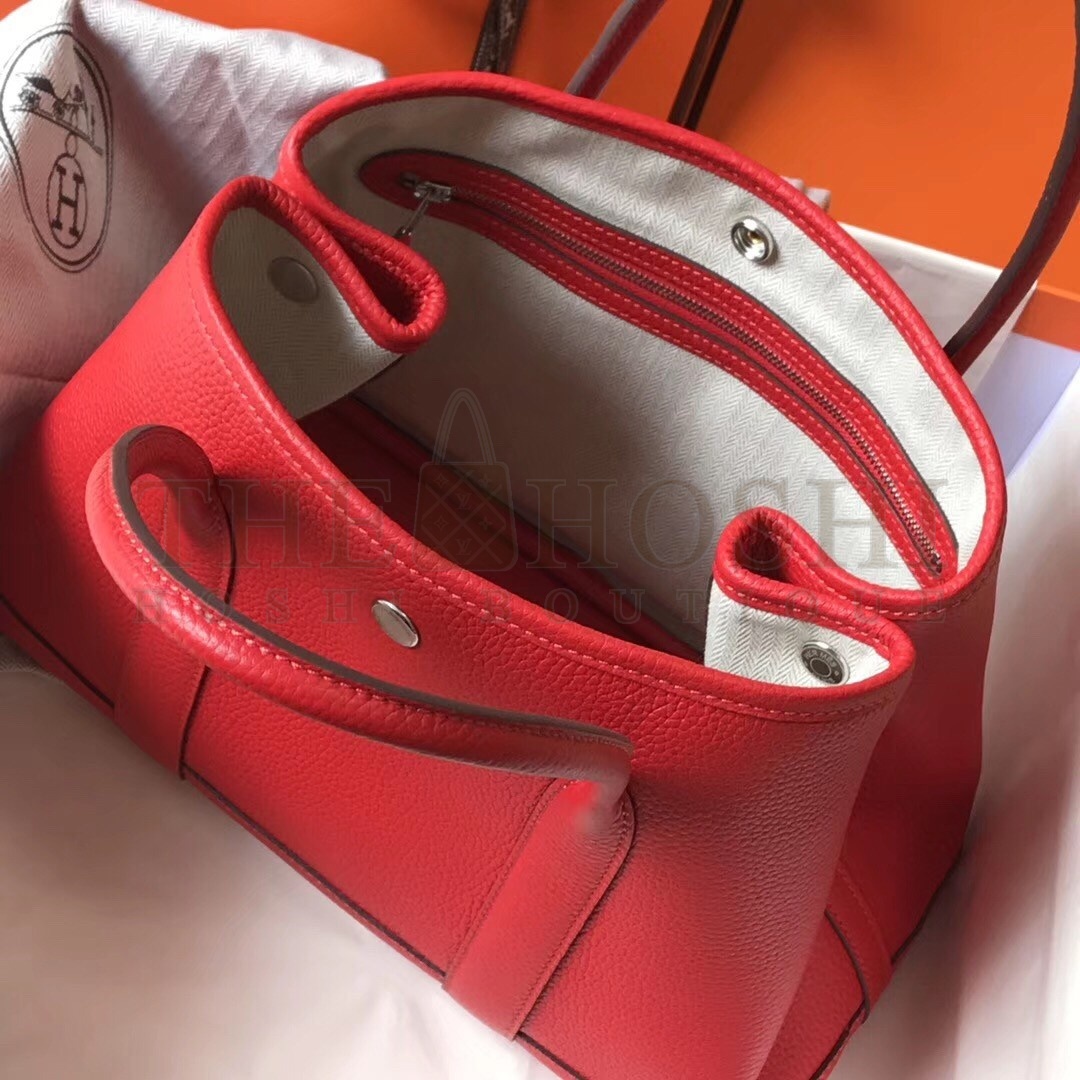 H**me5 Garden Party 36 Bag In Red Clemence Leather Master Quality