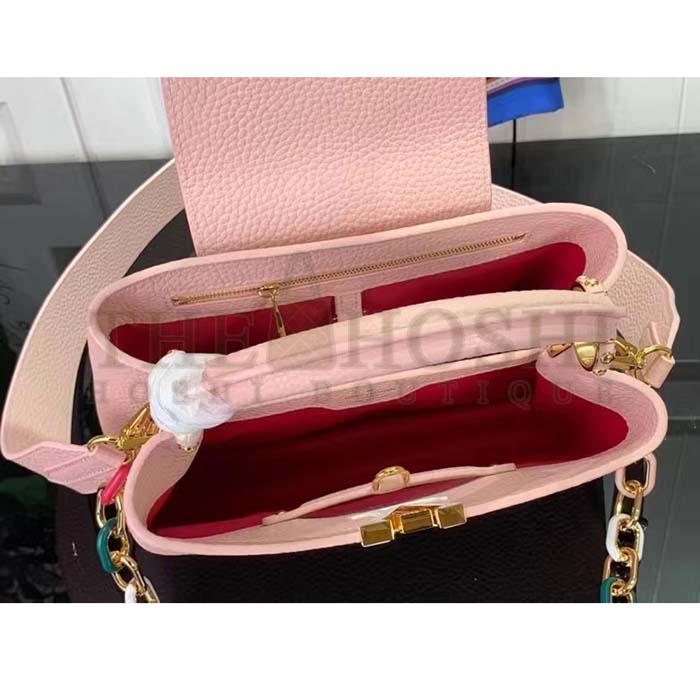 L0vis Vvtt0n LV Women Capucines BB Handbag Jasmine Pink Taurillon Leather Master Quality