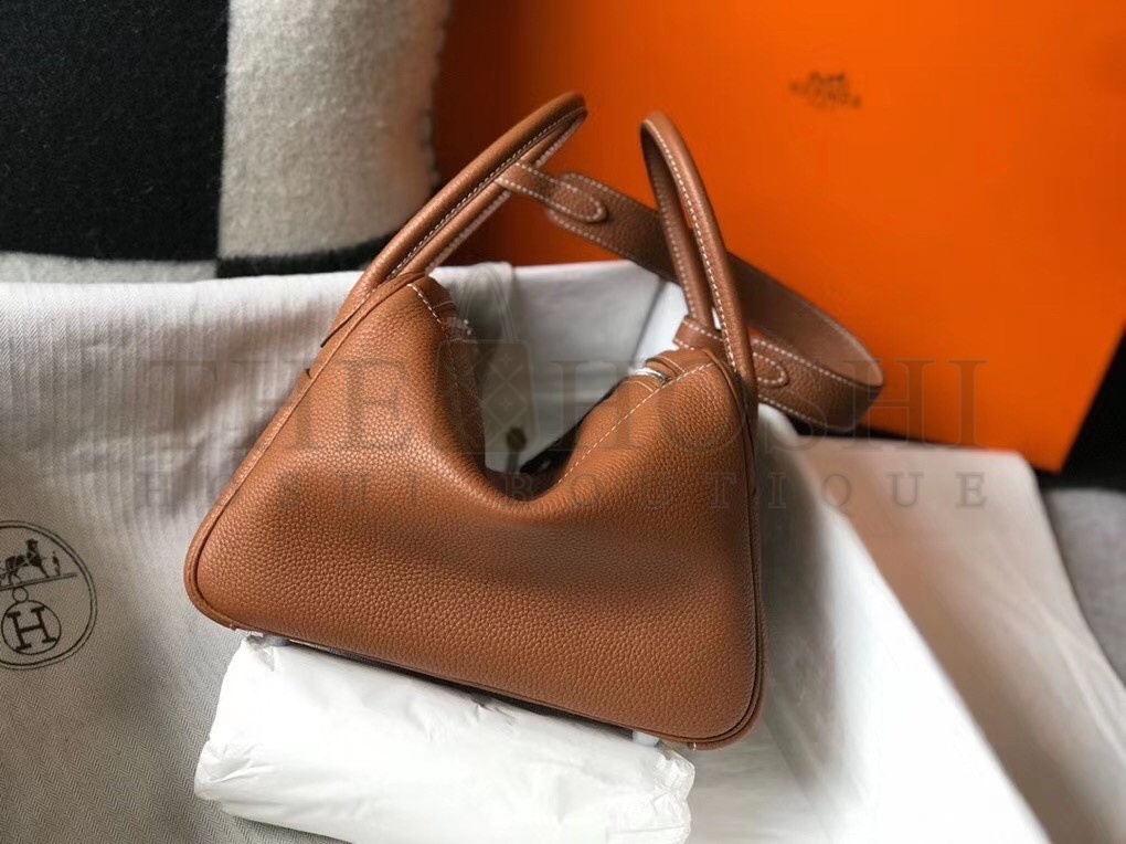 H**me5 Lindy 30cm Bag In Brown Clemence Leather Master Quality