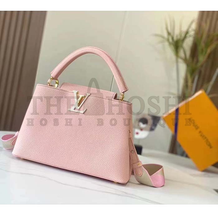 L0vis Vvtt0n LV Women Capucines BB Handbag Rose Jasmin Taurillon Leather Master Quality