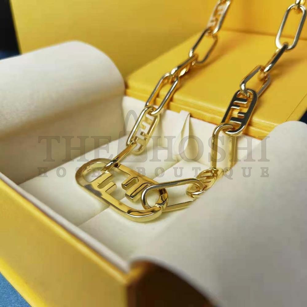 F**di Women Necklace with F**di OLock Mesh and Oval Clip Master Quality