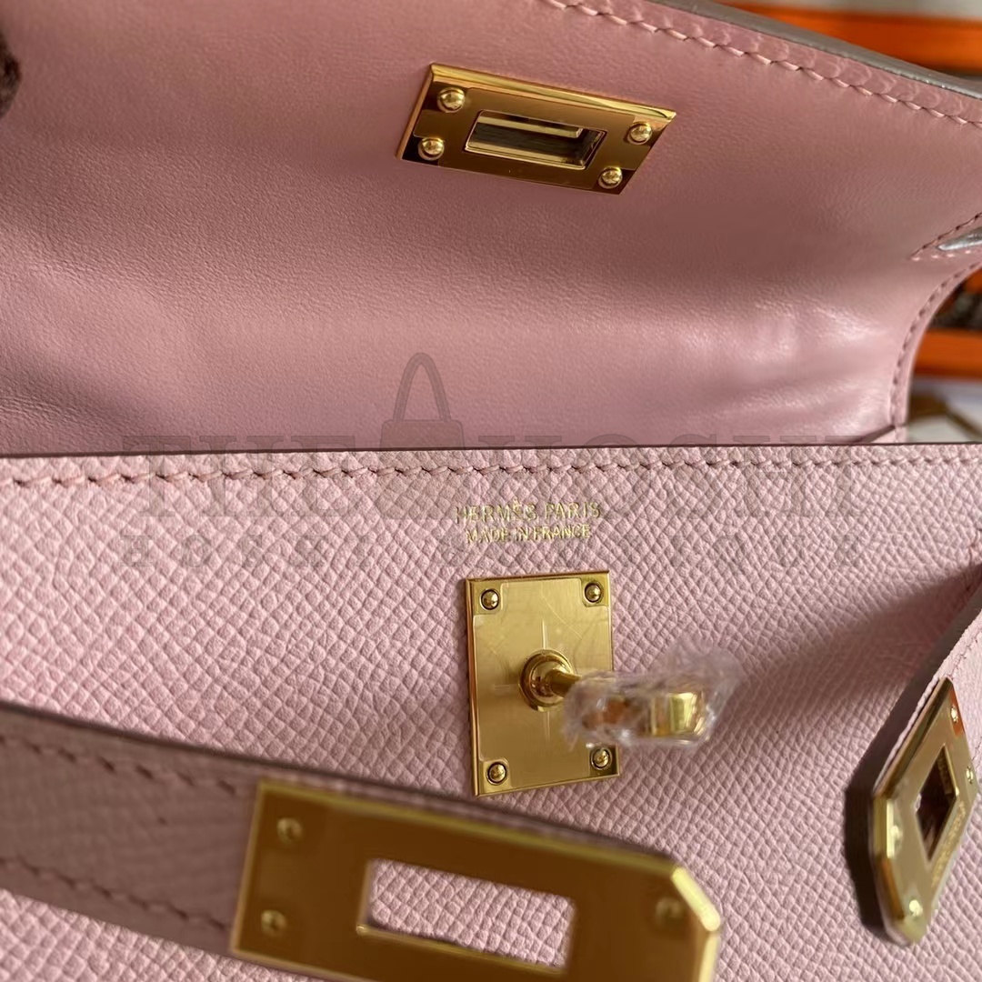 H**me5 Women Mini Kelly 20 Bag Epsom Leather Gold Hardware-Pink Master Quality