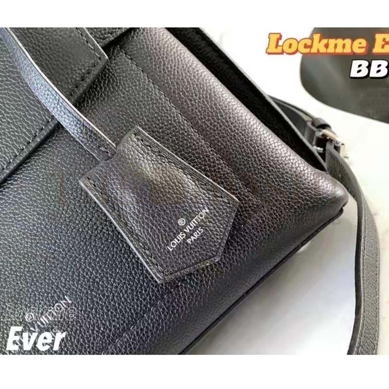 L0vis Vvtt0n LV Women Lockme Ever BB Handbag Black Soft Calfskin Master Quality