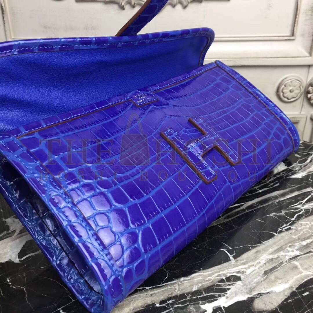 H**me5 Jige Elan 29 Clutch In Blue Electric Crocodile Leather Master Quality