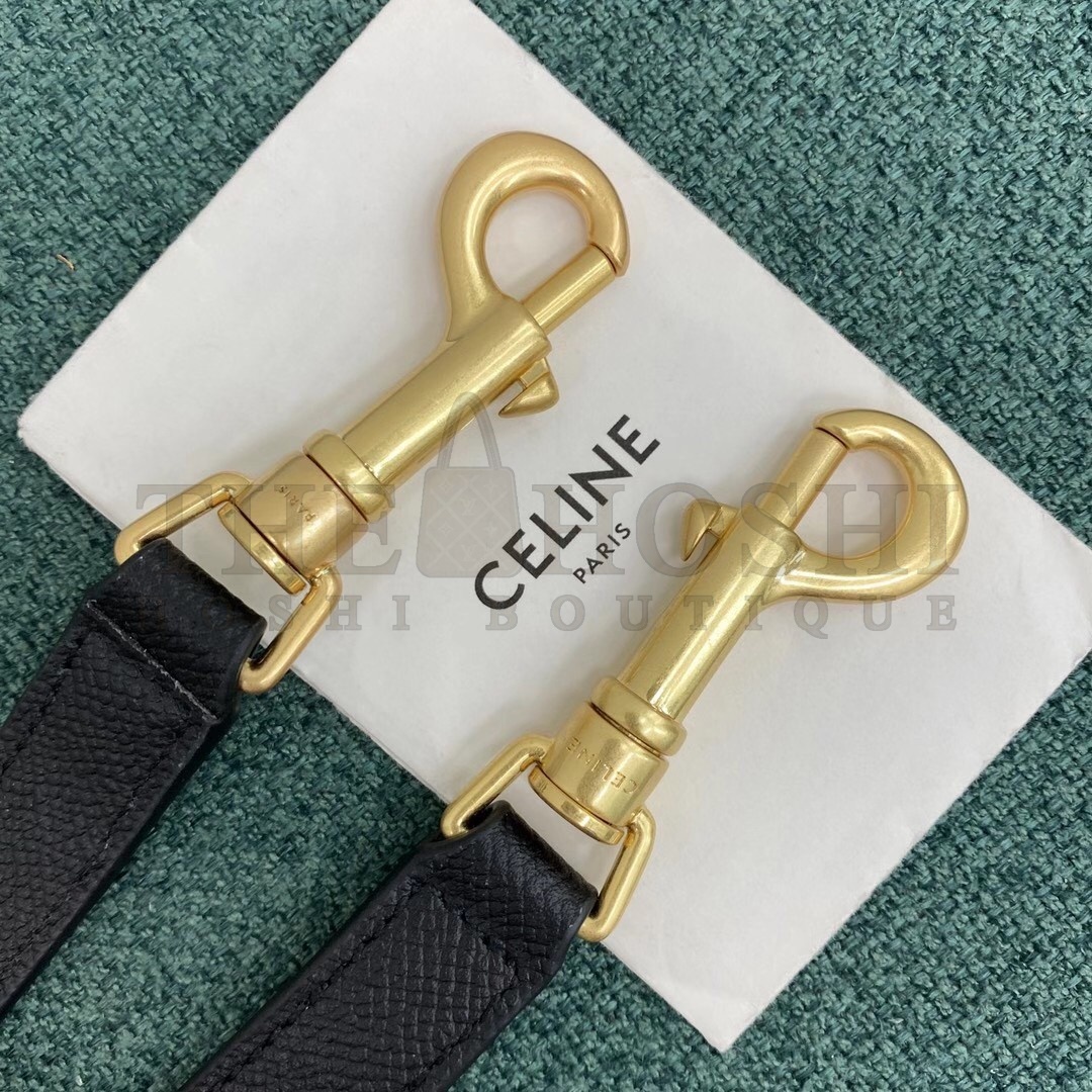 Ce1i*e Belt Mini Bag In Black Grained Calfskin Master Quality