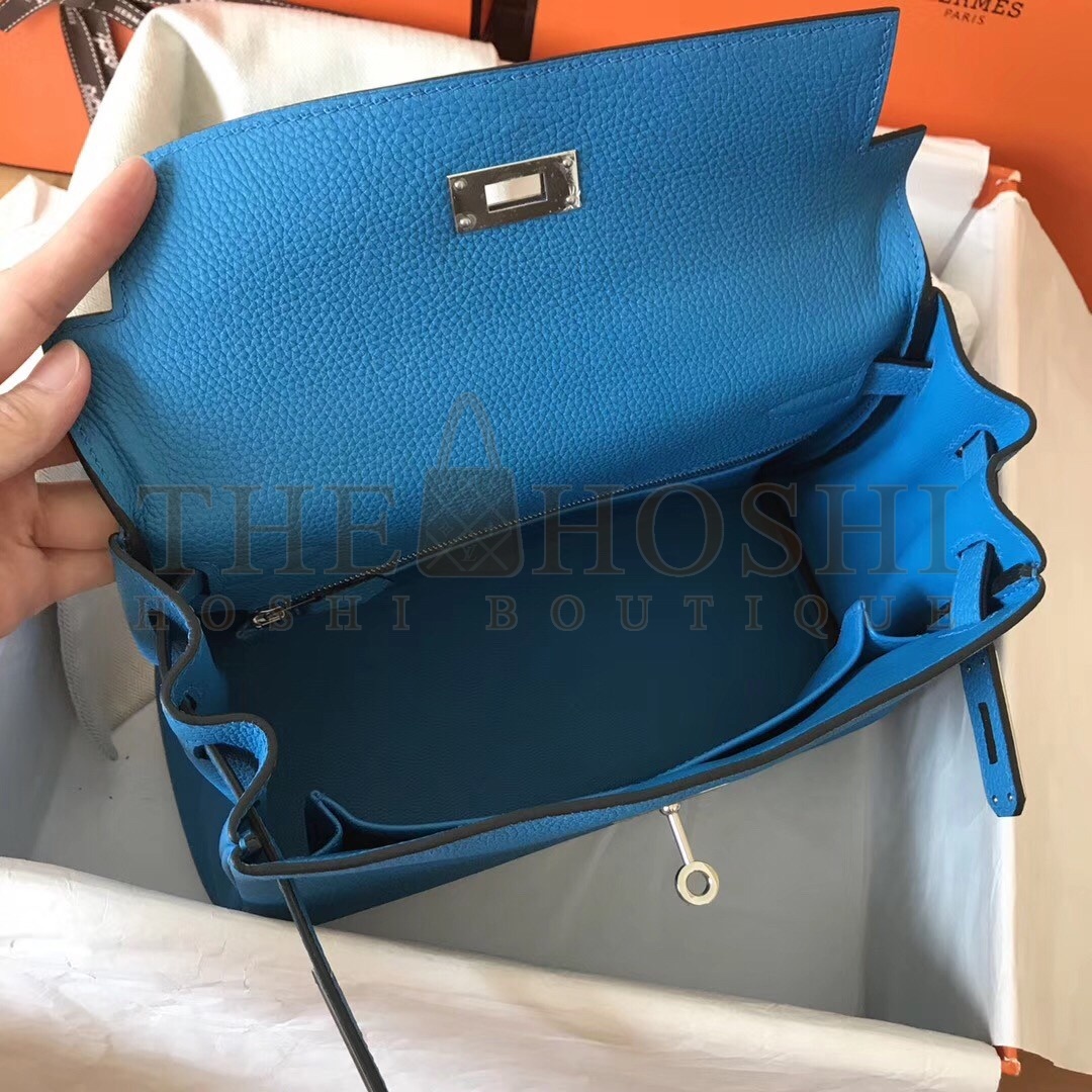 H**me5 Blue Zanzibar Clemence Kelly 28cm Handmade Bag Master Quality