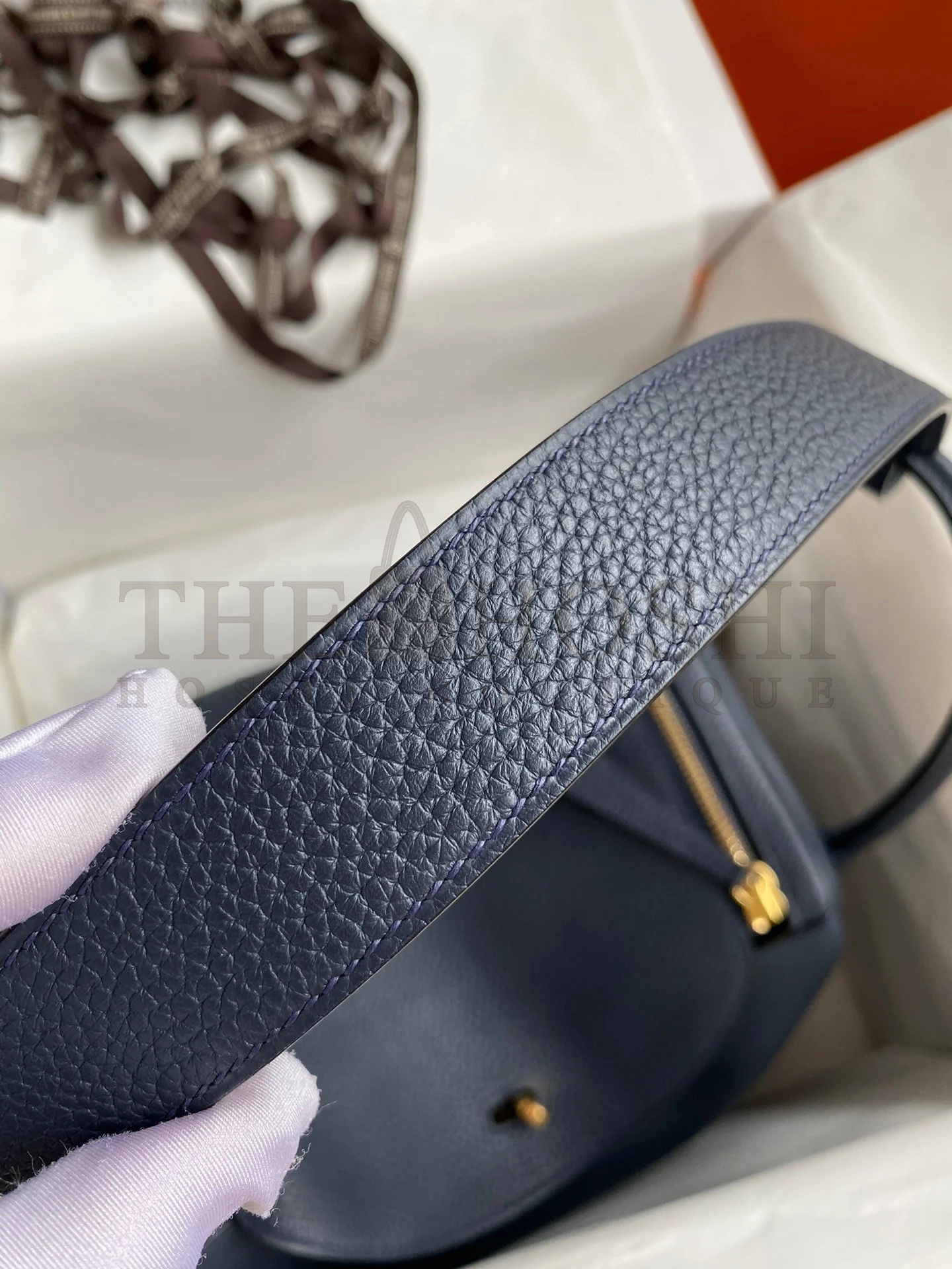 H**me5 Lindy 30 Handmade Bag In Blue Nuit Clemence Leather Master Quality