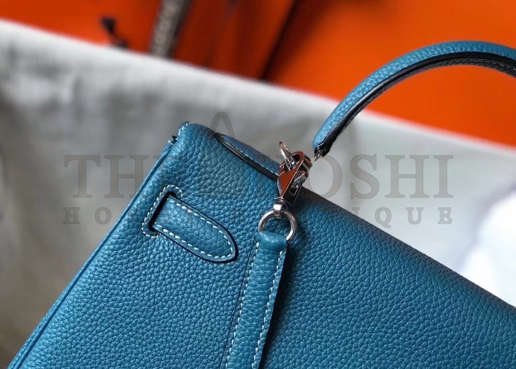 H**me5 Blue Jean Clemence Kelly 25cm PHW Bag Master Quality