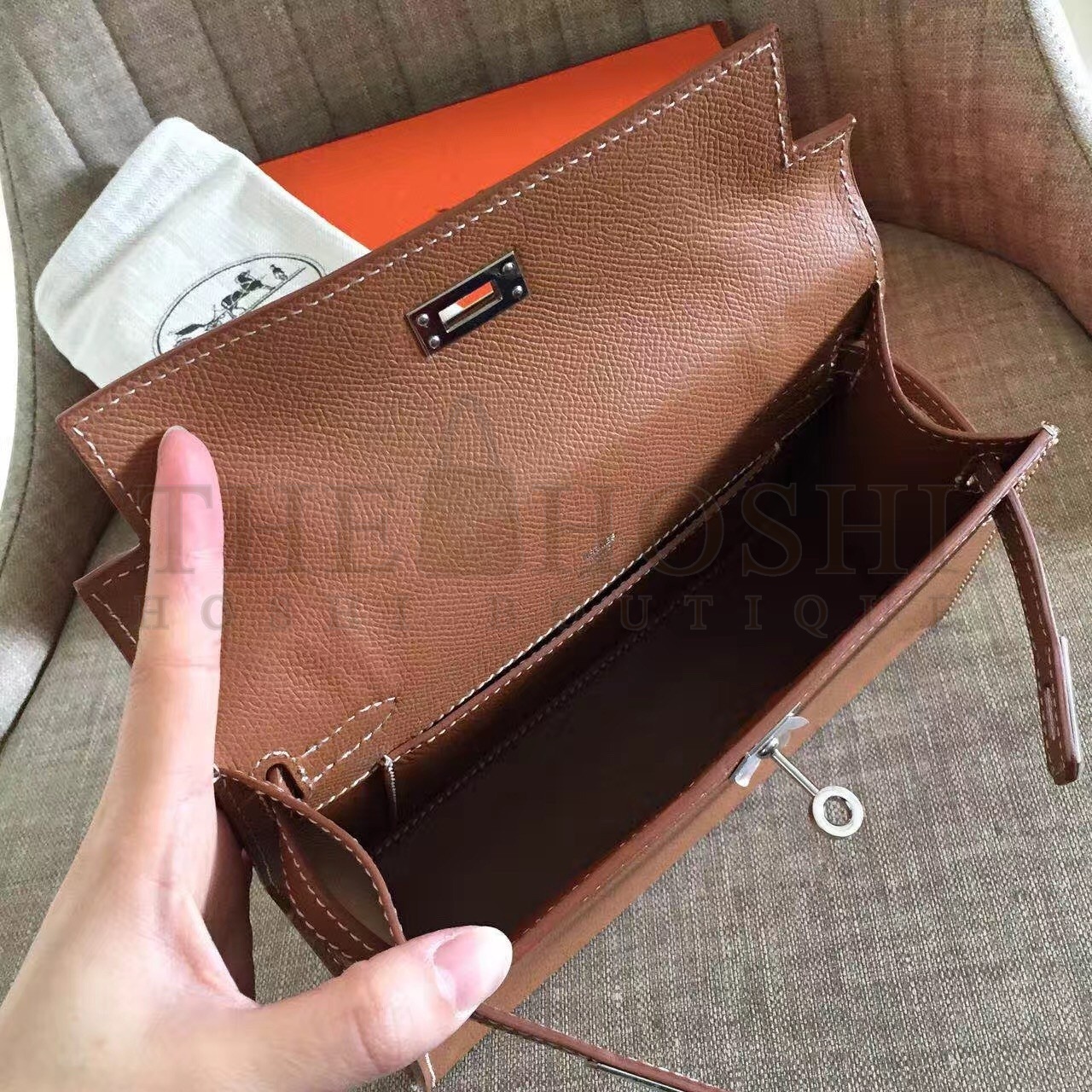 H**me5 Brown Kelly Pochette Epsom Handmade Bag Master Quality
