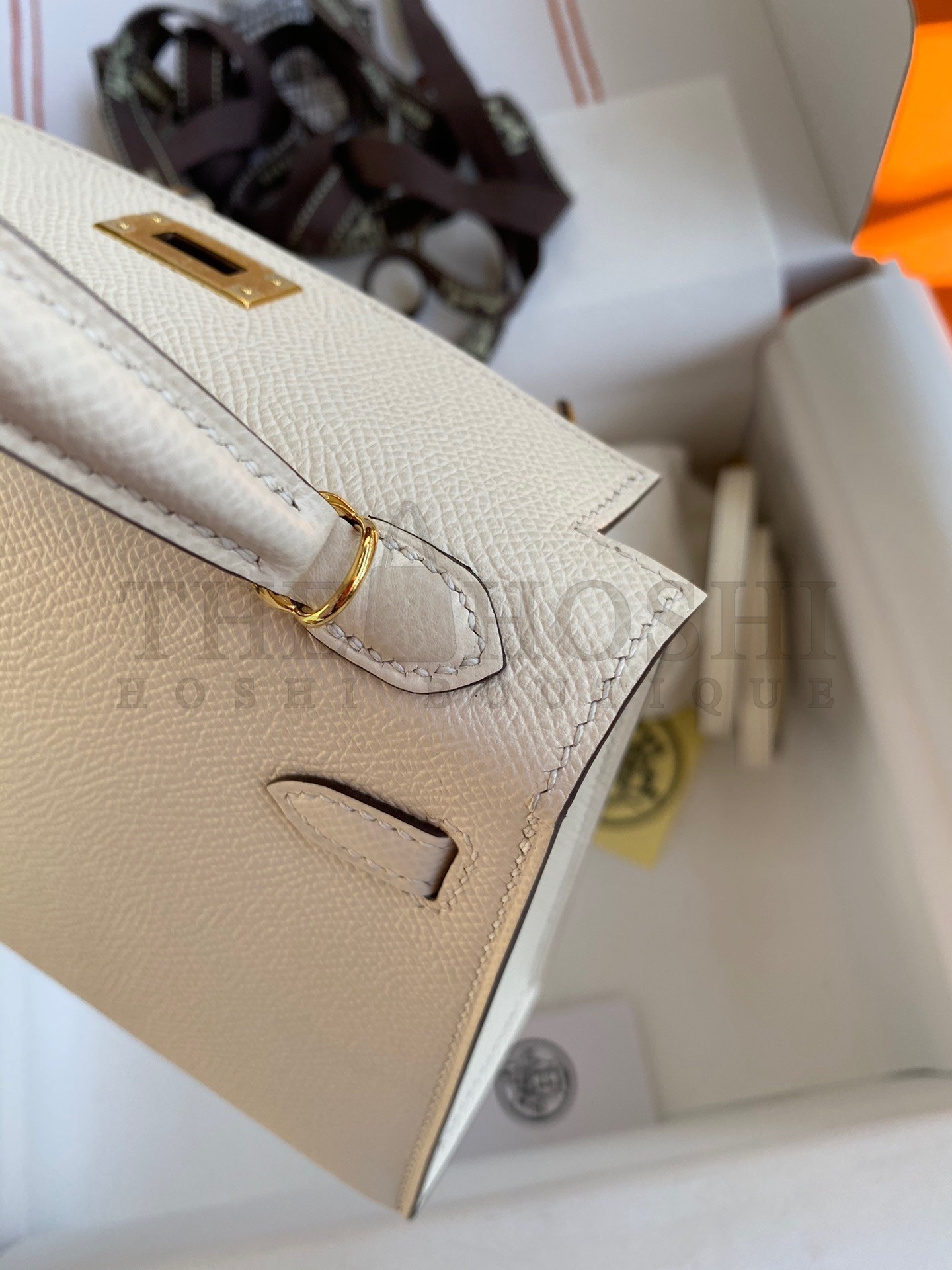 H**me5 Kelly Mini II Sellier Handmade Bag In Nata Epsom Calfskin Master Quality