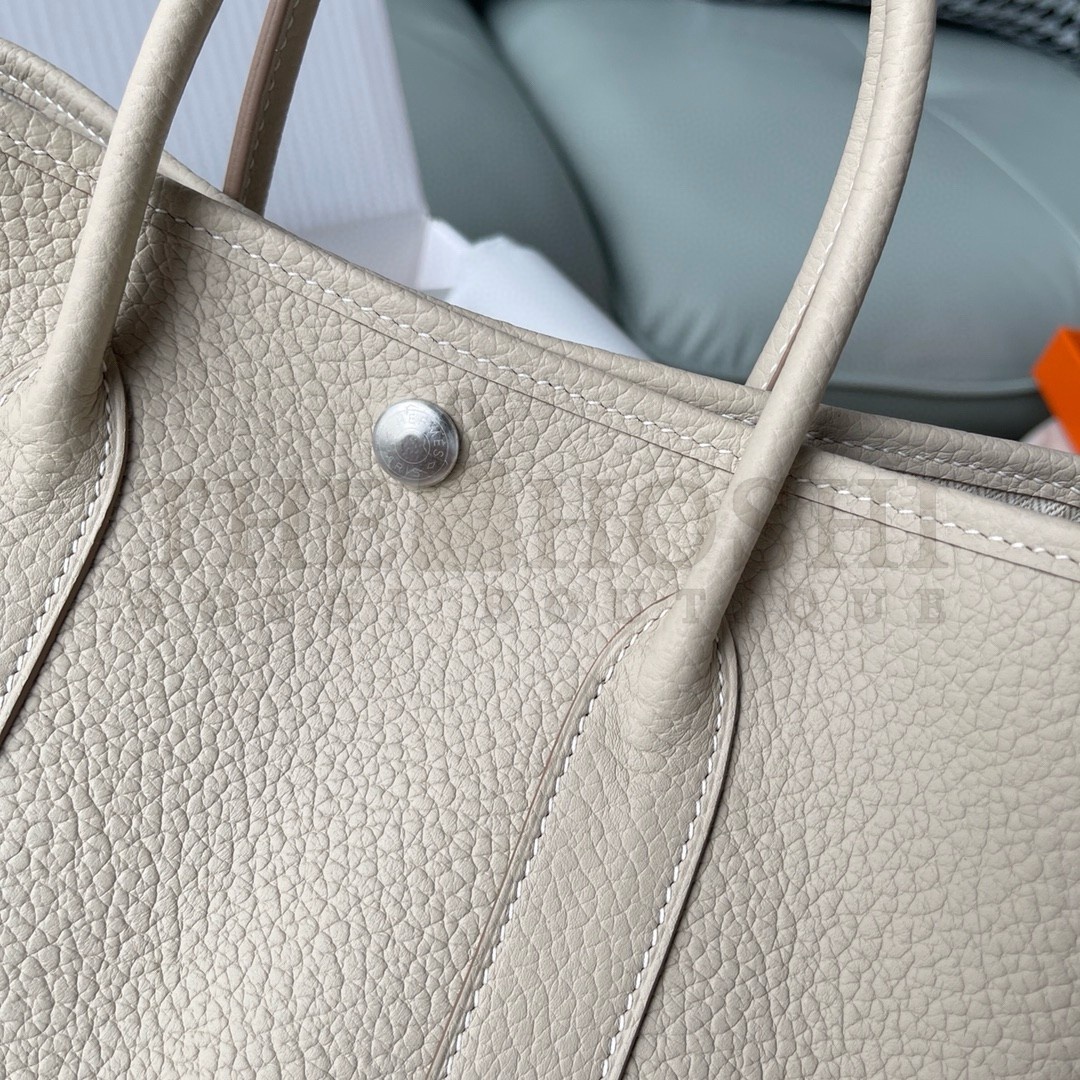 H**me5 Garden Party 30 Handmade Bag in Beton Negonda Leather Master Quality