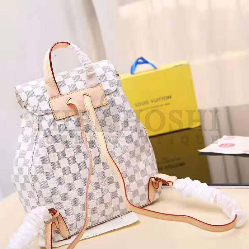 L0vis Vvtt0n LV Women Sperone Backpack in Damier Azur Canvas-Grey Master Quality