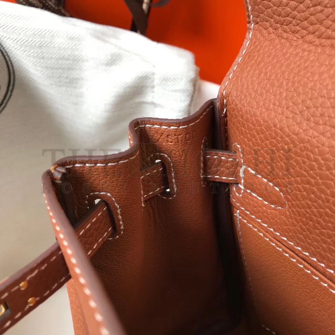 H**me5 Mini Kelly 20cm Bag In Brown Clemence Leather Master Quality