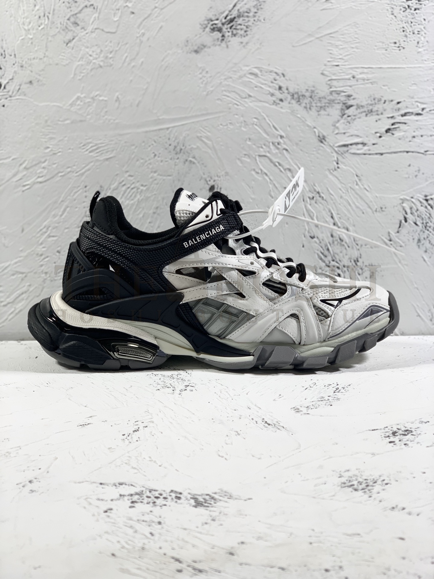 Ba1en*iaga Track 2 Sneakers – Black White Patchwork, Size 35–46 Master Quality