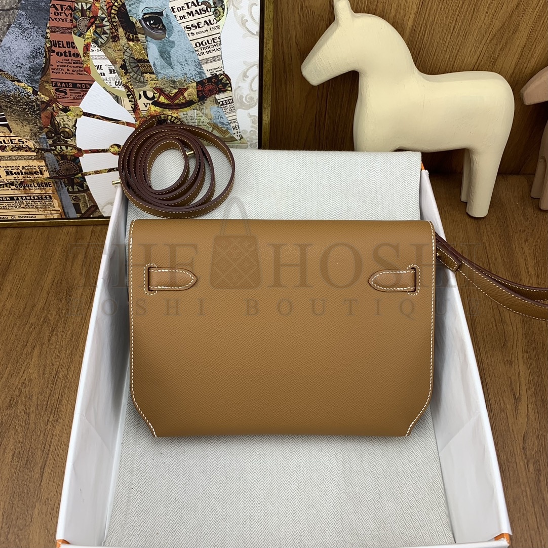 H**me5 Kelly Depeches 25 Pouch in Sesame Epsom Calfskin Master Quality