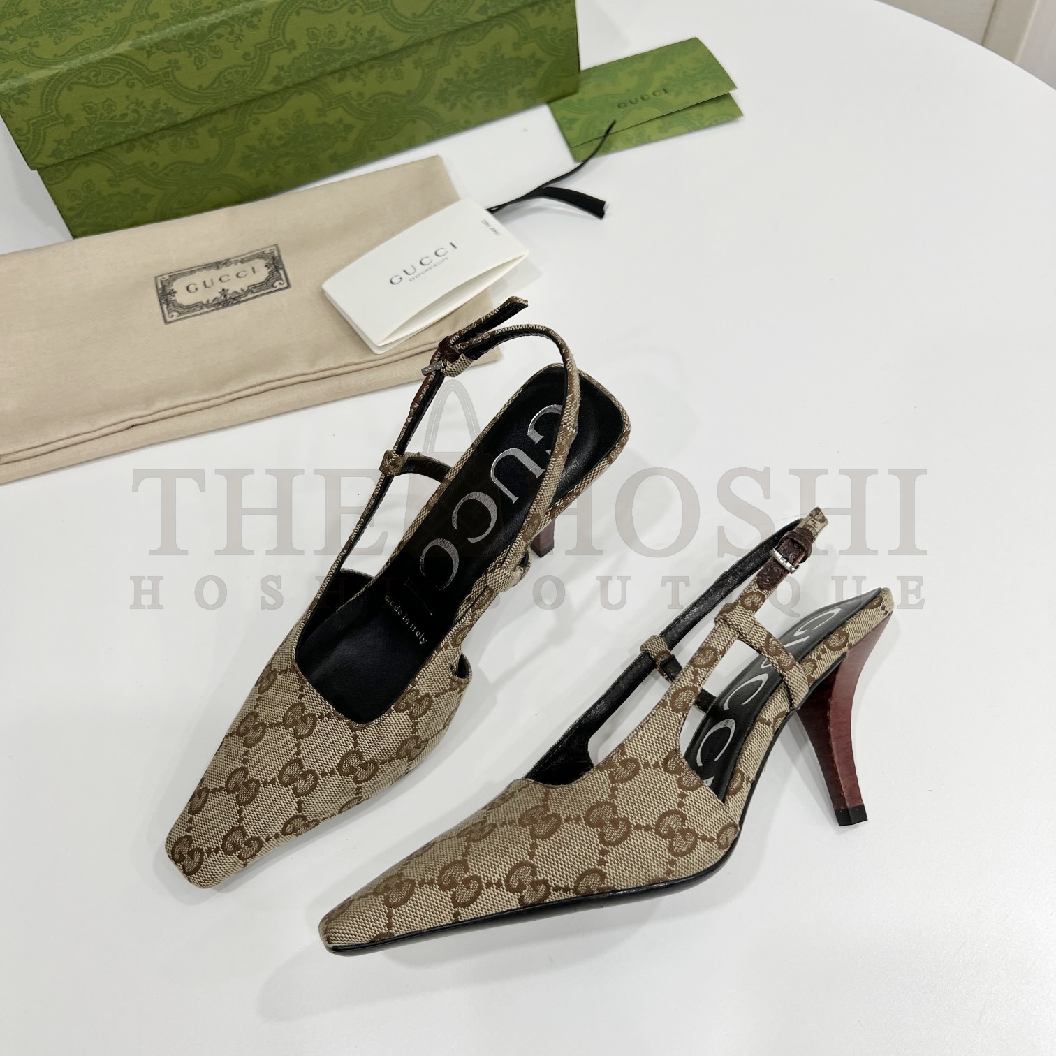 Gvc*1  Gvc*1 2022 Spring GG Canvas Leather Pumps 7.5cm Heels Master Quality