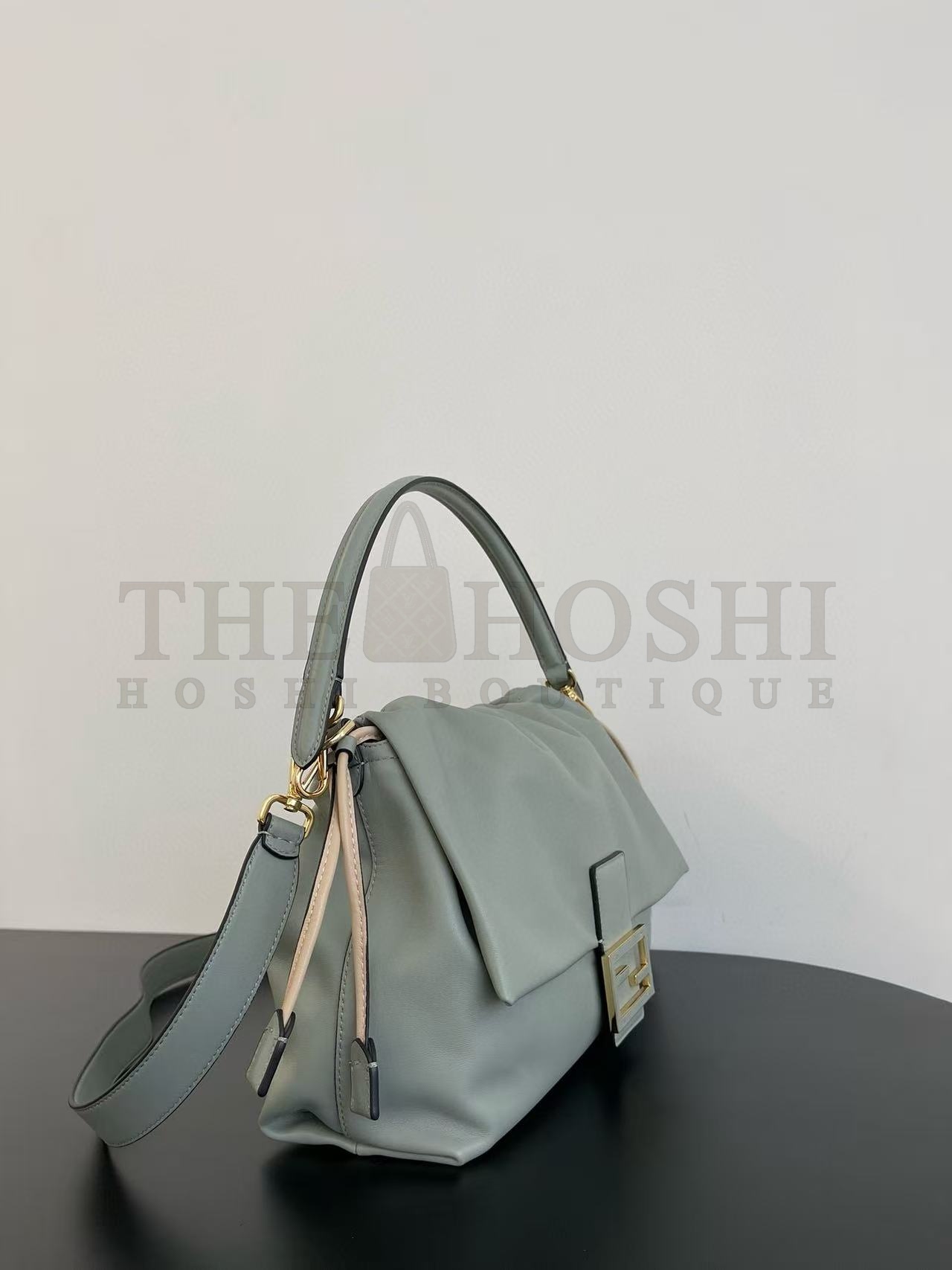 F**di FF Mamma Baguette Leather Shoulder Bag Green 16*10*13cm/26.5*8.5*18cm/31.5x12x22cm Master Quality