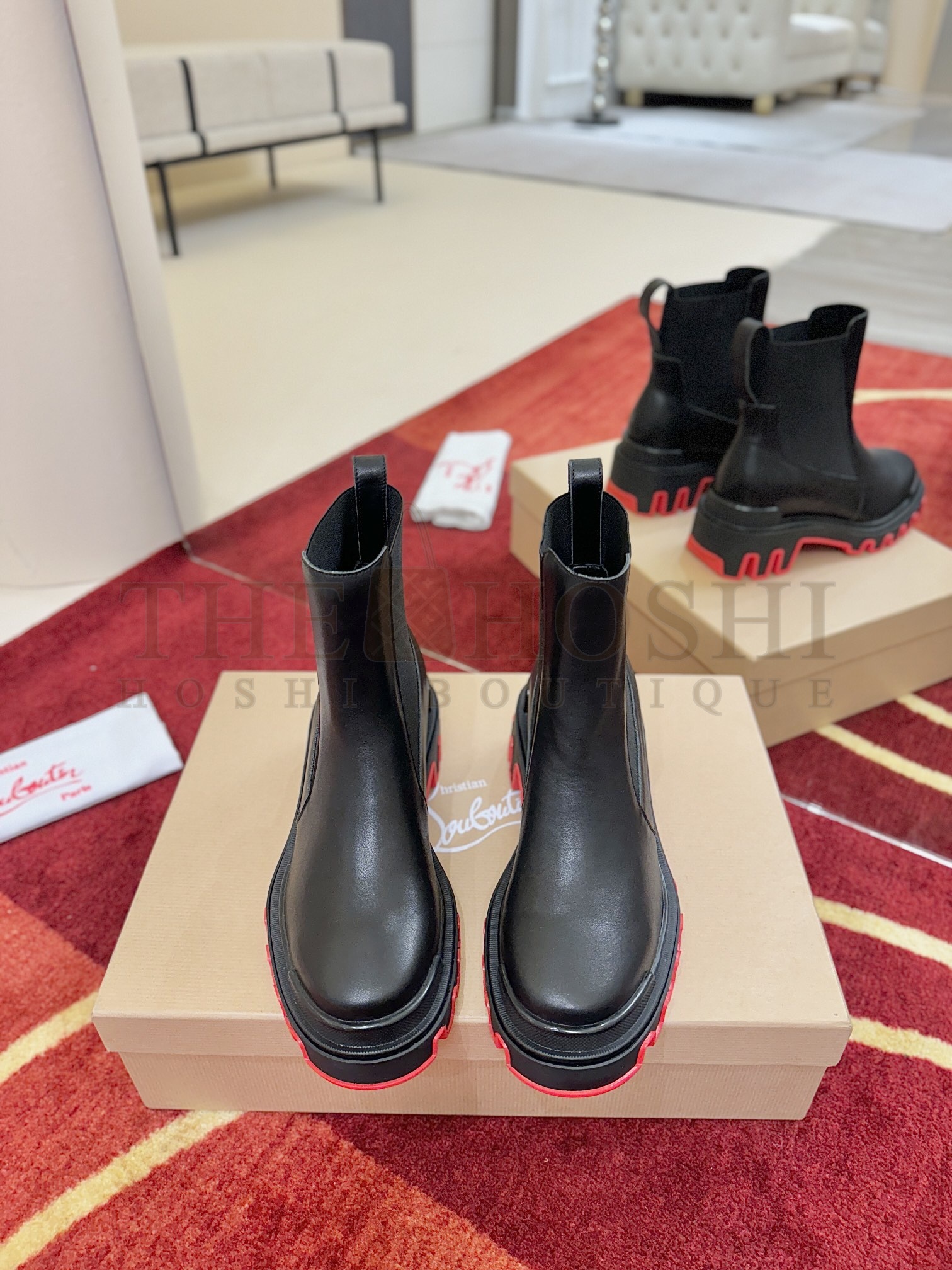 Chr1st1an Louboutin CL Black Elastic Sole Loafers Boots 2025SS Master Quality