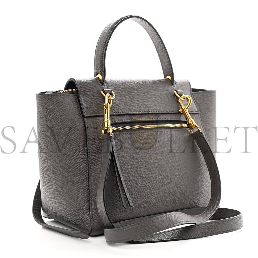 Ce1i*e GRAINED CALFSKIN NANO BELT BAG GREY (25*24*13cm) Master Quality