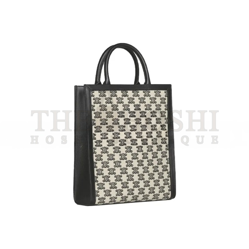 Ce1i*e MINI VERTICAL CABAS IN TRIOMPHE CANVAS WITH Ce1i*e PRINT 194352CS8.38NO (33*28.5*8cm) Master Quality