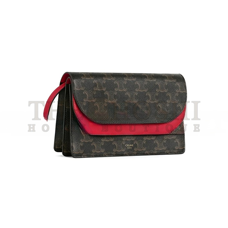 Ce1i*e CROSSBODY BAG IN TRIOMPHE CANVAS AND SMOOTH LAMBSKIN 10D852CIX.27ED (20*11.5cm) Master Quality