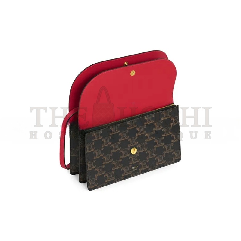 Ce1i*e CROSSBODY BAG IN TRIOMPHE CANVAS AND SMOOTH LAMBSKIN 10D852CIX.27ED (20*11.5cm) Master Quality