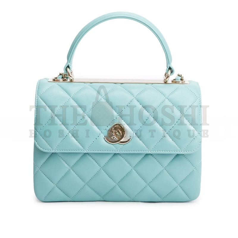 Ch**el LAMBSKIN QUILTED SMALL TRENDY TOP HANDLE BAG A92236 02 (25*17*12cm) Master Quality