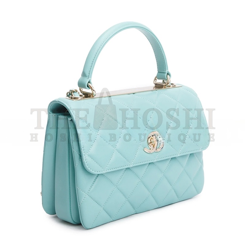 Ch**el LAMBSKIN QUILTED SMALL TRENDY TOP HANDLE BAG A92236 02 (25*17*12cm) Master Quality