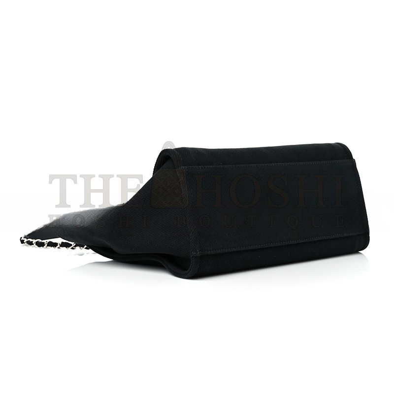 Ch**el CANVAS PEARL MEDIUM DEAUVILLE TOTE BLACK A57067 (33*28*16cm) Master Quality