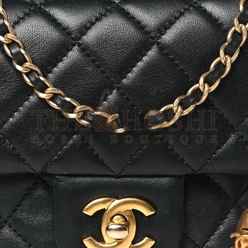 Ch**el LAMBSKIN QUILTED MINI PEARL CRUSH FLAP AS1786 B02916 94305 (17*12*7cm) Master Quality