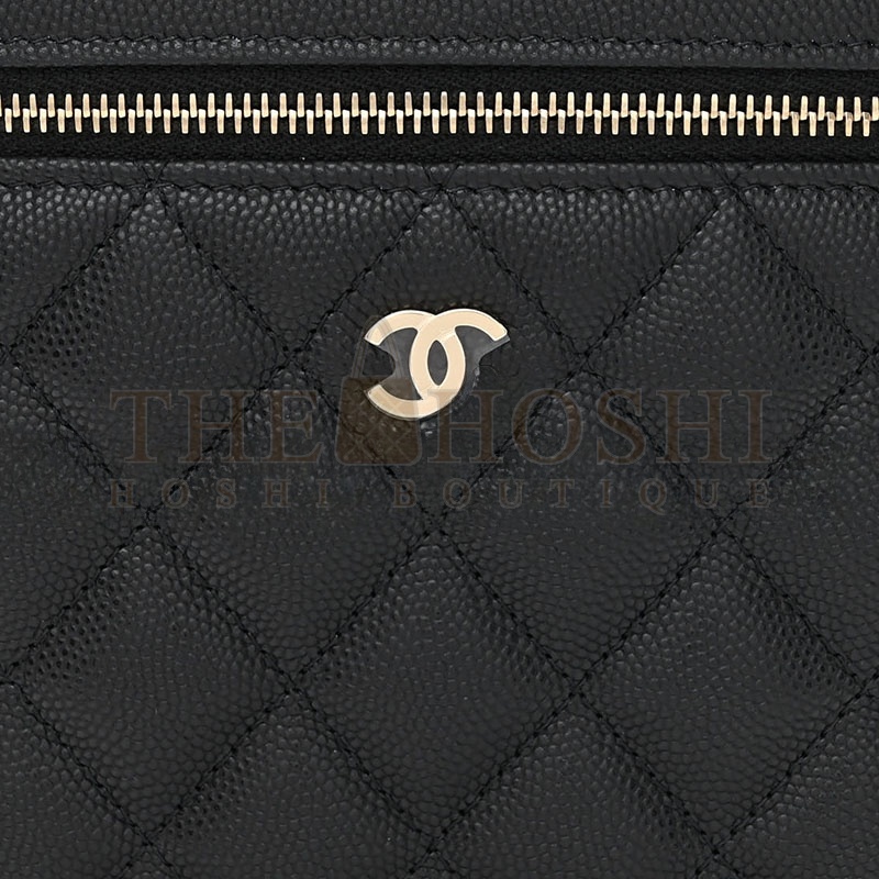 Ch**el CAVIAR QUILTED LARGE VANITY POUCH 1396375 (20*15*13cm) Master Quality