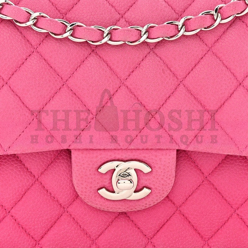 Ch**el IRIDESCENT CAVIAR QUILTED MEDIUM DOUBLE FLAP 1436314 (25*15*6cm) Master Quality