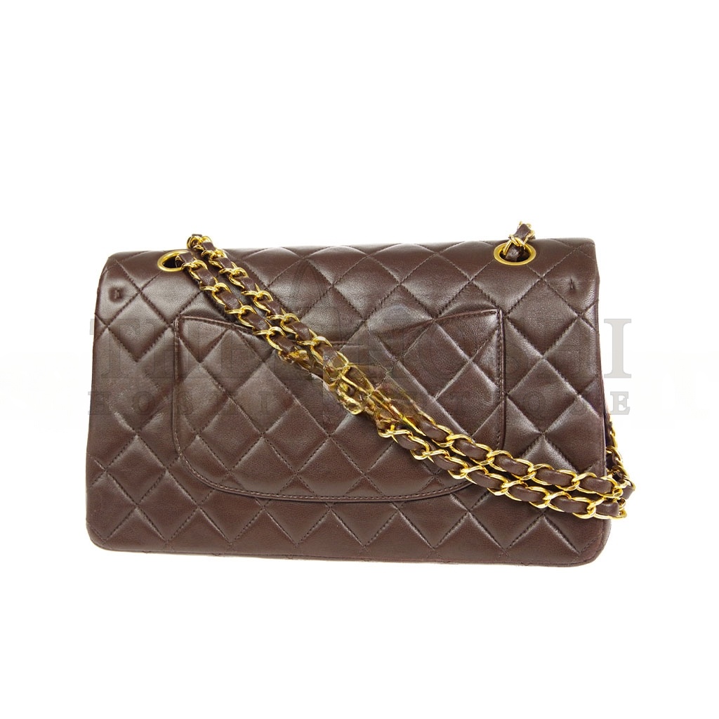 Ch**el CLASSIC DOUBLE FLAP SMALL SHOULDER BAG BROWN LAMBSKIN A1117 (23*14*7cm) Master Quality