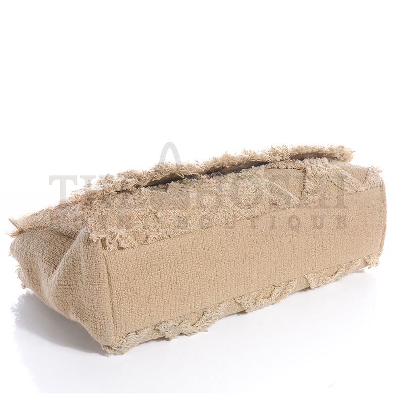 Ch**el TWEED NATURE FLAP DARK BEIGE (36*20*9cm) Master Quality