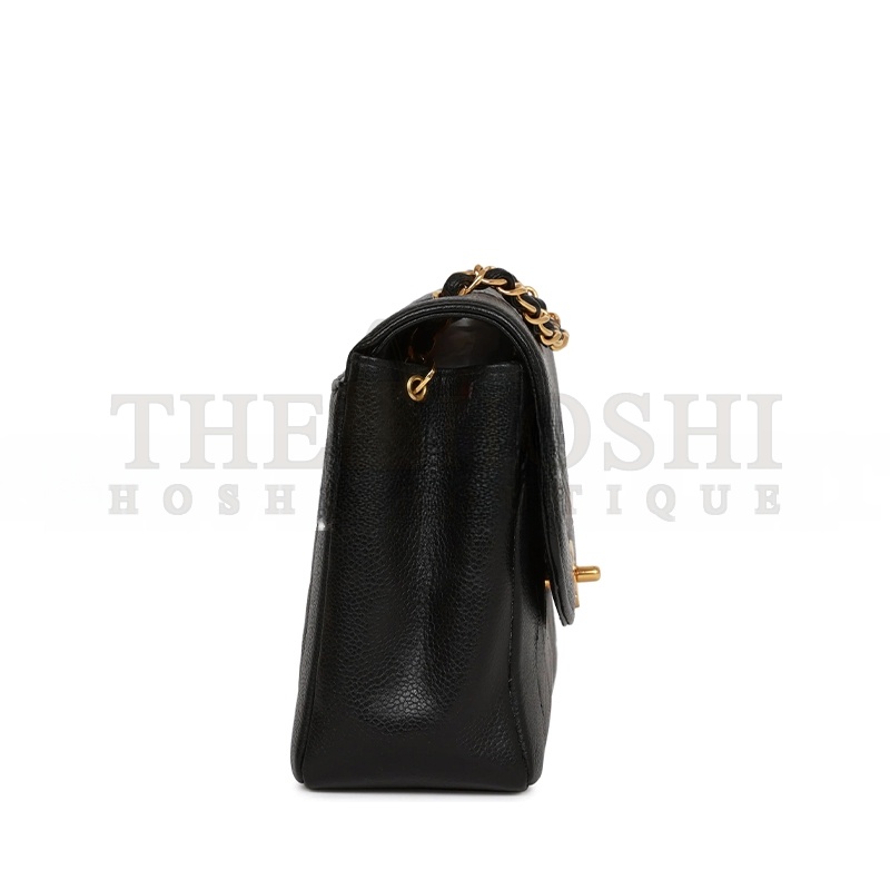 Ch**el MEDIUM DIANA FLAP BAG BLACK CAVIAR GOLD HARDWARE A2221 (22.5*14*7cm) Master Quality