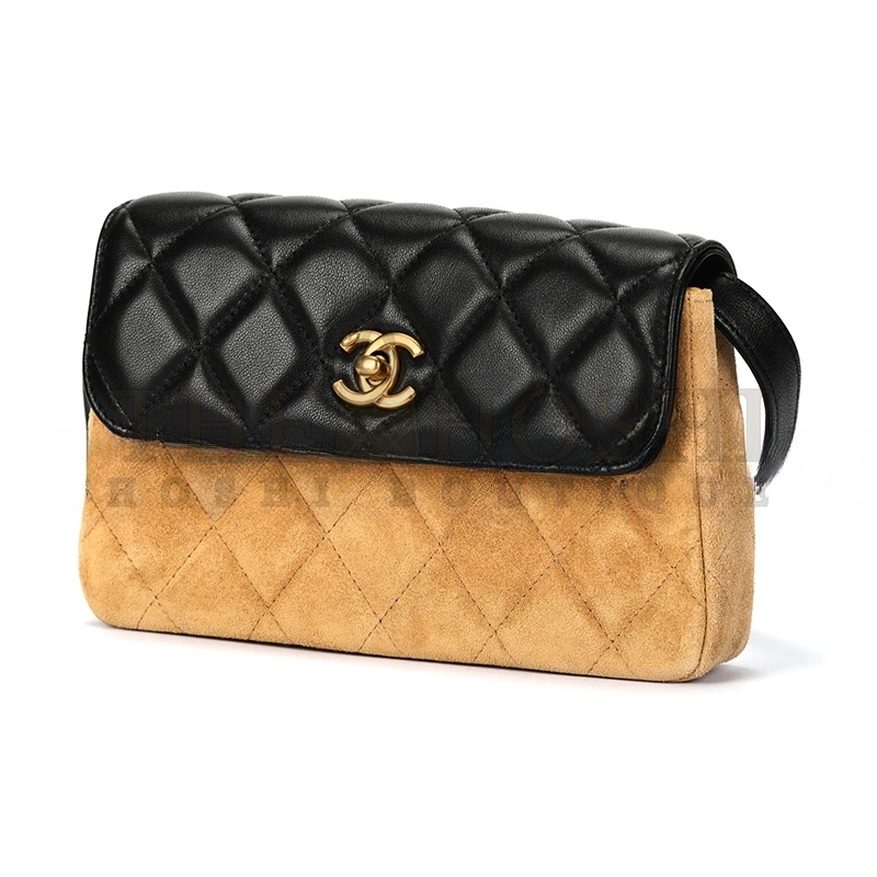 Ch**el BLACK SUEDE FLAP CROSSBODY BAG AP4677 (19.5*11.5*5cm) Master Quality