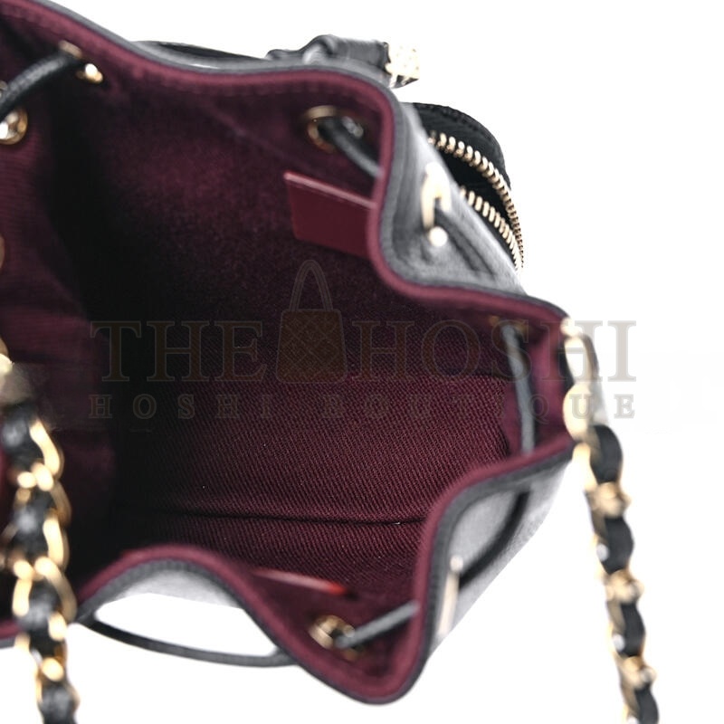 Ch**el CAVIAR QUILTED MINI CC POCKET BUCKET BAG BLACK AP2913 (11*10*4cm) Master Quality