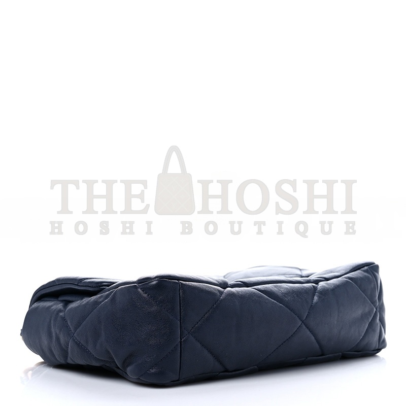 Ch**el LAMBSKIN QUILTED LARGE Ch**el 19 FLAP NAVY BLUE AS1161 (30*20*10cm) Master Quality