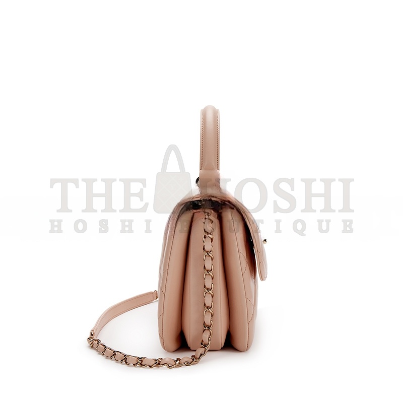 Ch**el QUILTED LAMBSKIN SMALL TRENDY CC TOP HANDLE FLAP BAG GOLD HARDWARE  (25*17*9cm) Master Quality