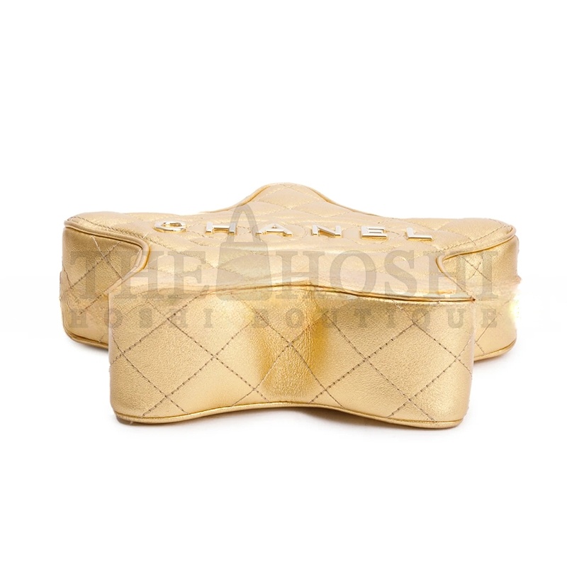 Ch**el METALLIC GOLD LEATHER WALK OF FAME STAR CROSSBODY BAG AS4579 (22.5*22.5*6cm) Master Quality