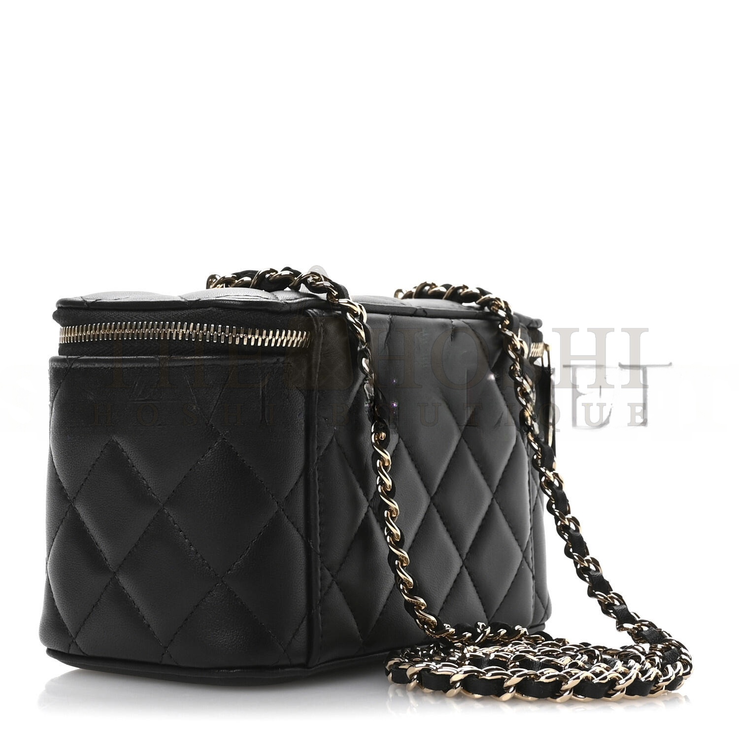 Ch**el LAMBSKIN QUILTED ROLLER SKATE SMALL VANITY CASE WITH CHAIN AP1341 (16*9.5*7.5cm) Master Quality